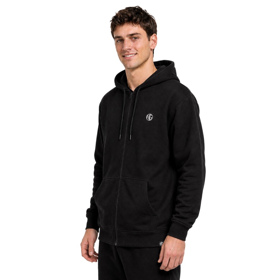 Men's Full-Zip Hoodie Black - Nick Galis 'NG' 
