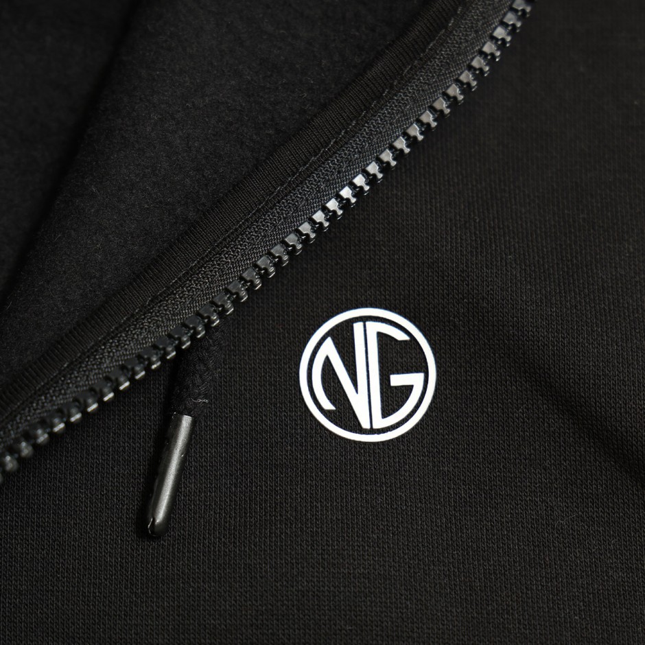 Men's Full-Zip Hoodie Black - Nick Galis 'NG' 