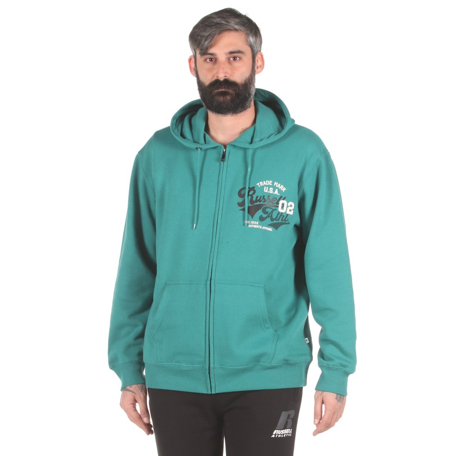 Russell Athletic TRADE MARK USA - ZIP THROUGH HOODY A0-027-2-283 Green