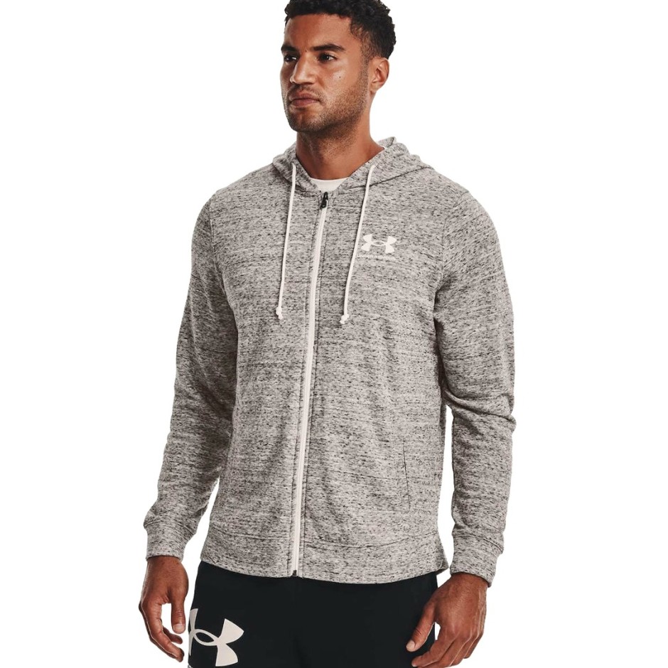 Under Armour Rival Terry Γκρι - Ανδρική Ζακέτα Με Κουκούλα