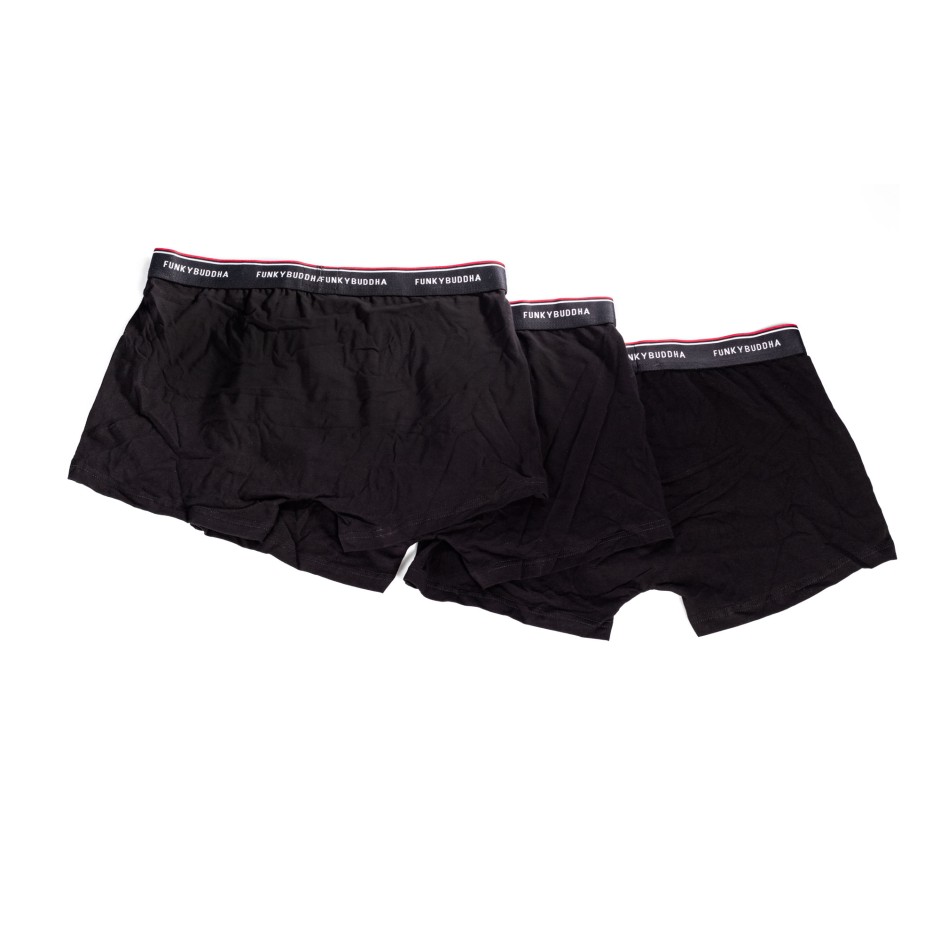 FUNKY BUDDHA UNDERWEAR SET 3 pack FBM062-10219-BLACK Black