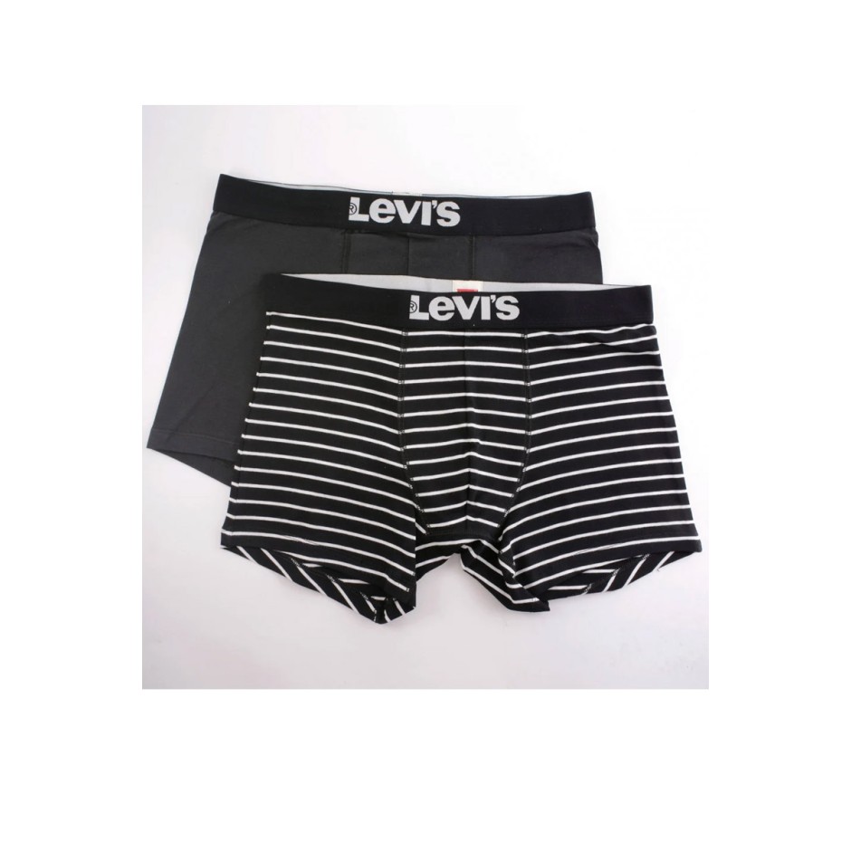 LEVI'S MEN VINTAGE STRIPE YD BOXER BRIEF 2P 37149-0212-JET BLACK Μαύρο