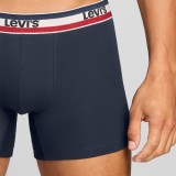 Ανδρικά Εσώρουχα Μποξεράκια Πολύχρωμα - Levi's Men Repeat Logo Boxer Brief 2Pack Εικόνα 3