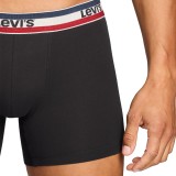 Ανδρικά Εσώρουχα Μποξεράκια Μαύρα - Levi's Men Repeat Logo Boxer Brief 2Pack Εικόνα 2