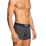 Ανδρικά Εσώρουχα Μποξεράκια Μαύρα - Levi's Men Logo All Over Print Boxer Brief 2Pack Εικόνα 1