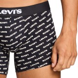 Ανδρικά Εσώρουχα Μποξεράκια Μαύρα - Levi's Men Logo All Over Print Boxer Brief 2Pack Εικόνα 2