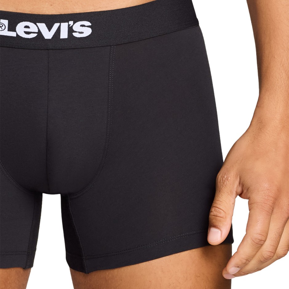 Ανδρικά Εσώρουχα Μποξεράκια Μαύρα - Levi's Men Logo All Over Print Boxer Brief 2Pack