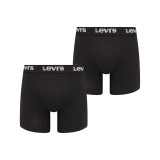 Ανδρικά Εσώρουχα Μποξεράκια Μαύρα - Levi's Men Repeat Logo Boxer Brief 2Pack Εικόνα 