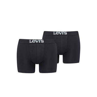 LEVI'S MEN SOLID BASIC BOXER 2P 37149-0189-JET BLACK Black