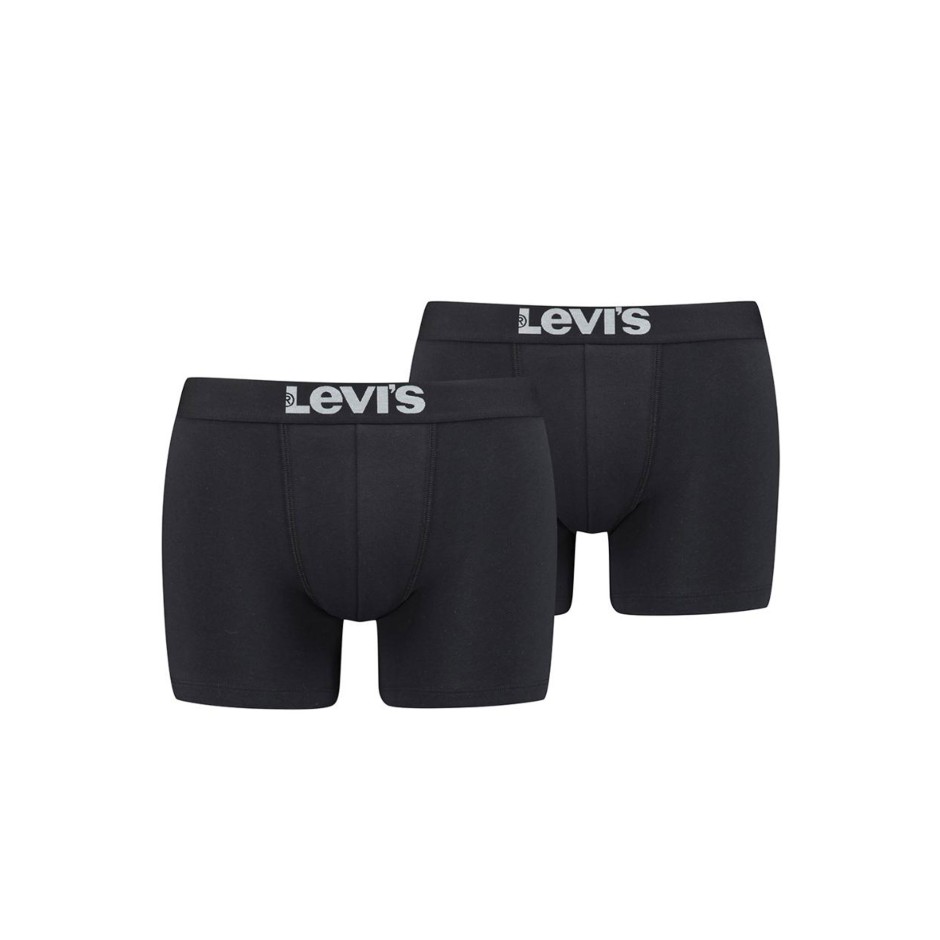 LEVI'S MEN SOLID BASIC BOXER 2P 37149-0189-JET BLACK Black