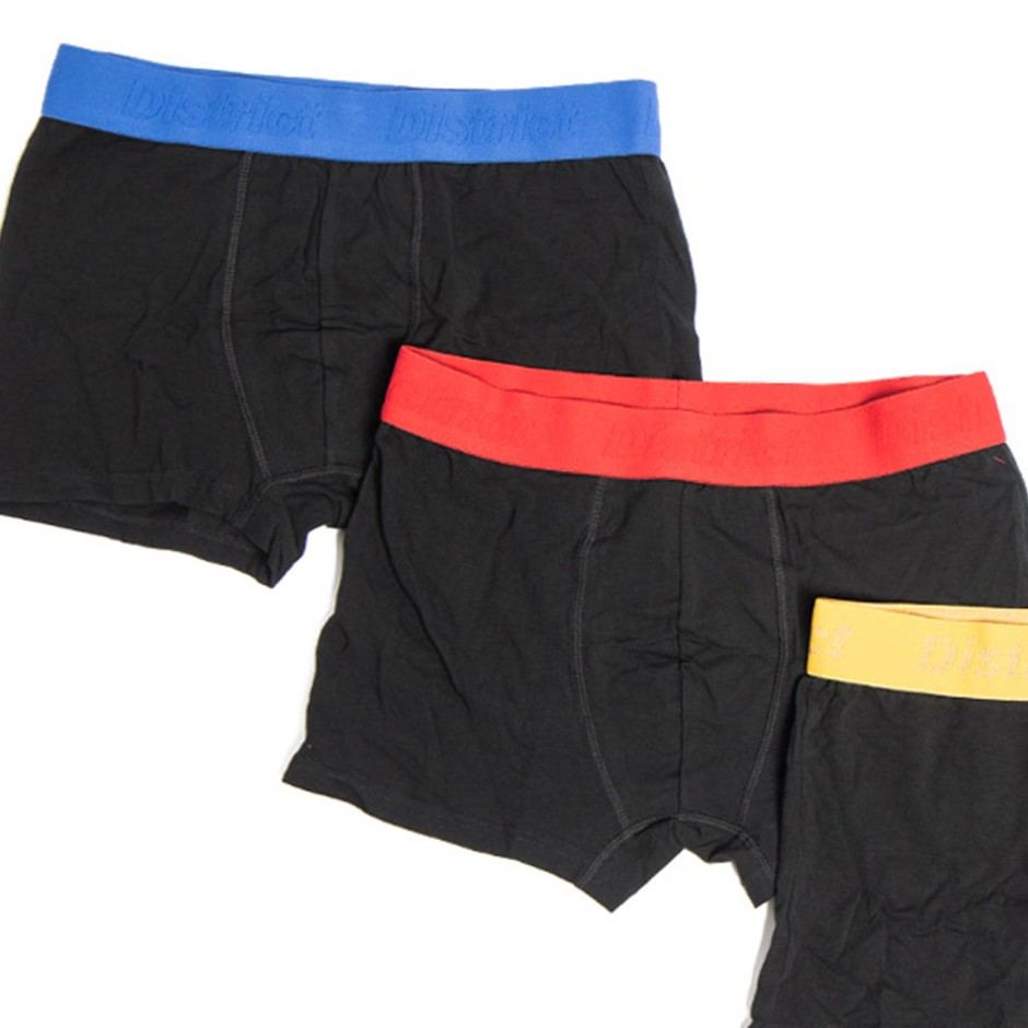 Ανδρικά Εσώρουχα Μποξεράκια Μαύρα - District75 Everyday Cotton Stretch 3 Pack