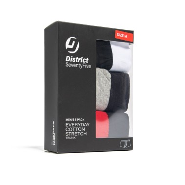 Ανδρικά Εσώρουχα Μποξεράκια Πολύχρωμα - District75 Everyday Cotton Stretch 3 Pack