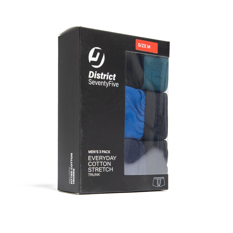 Ανδρικά Εσώρουχα Μποξεράκια Πολύχρωμα - District75 Everyday Cotton Stretch 3 Pack