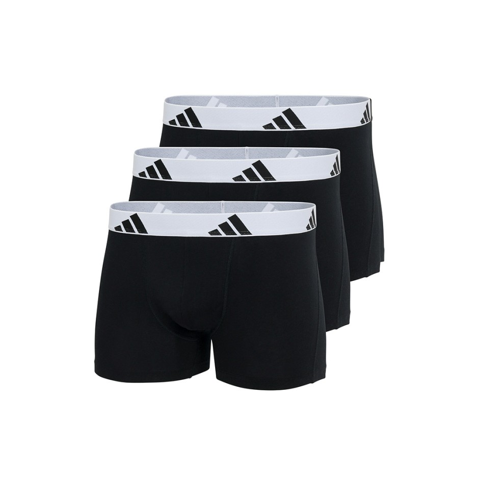 Ανδρικά Εσώρουχα Μποξεράκια Μαύρα - adidas Active Flex Cotton Boxer 3 Pack