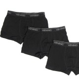 Ανδρικά Εσώρουχα Μποξεράκια Μαύρα - VENIMO Everyday Cotton Stretch 3 Pack Εικόνα 1