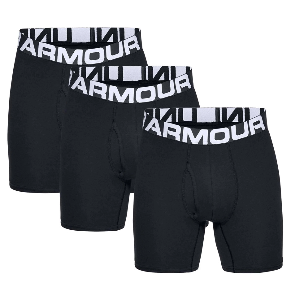 UNDER ARMOUR CHARGED COTTON 6IN 3PACK 1363617-001 Black
