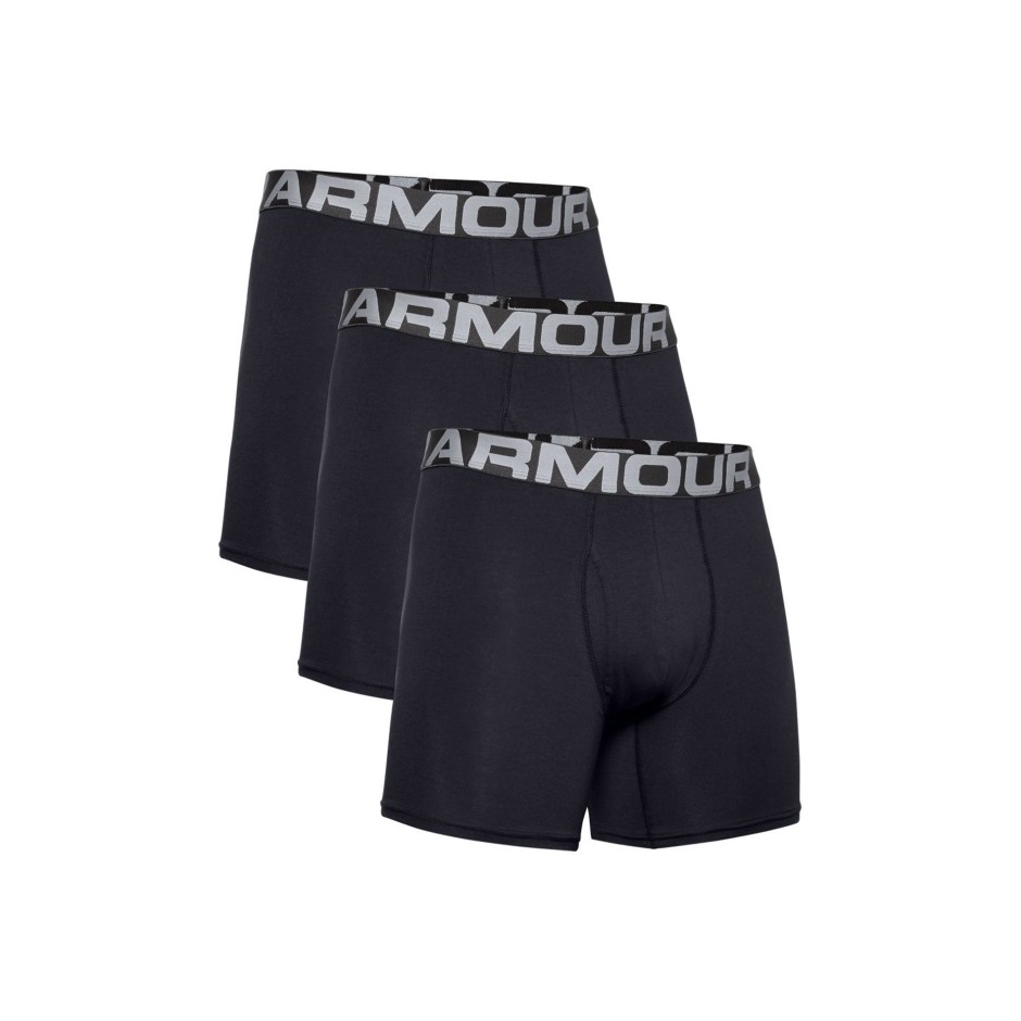 UNDER ARMOUR CHARGED COTTON 6IN 3PACK 1363617-001 Μαύρο