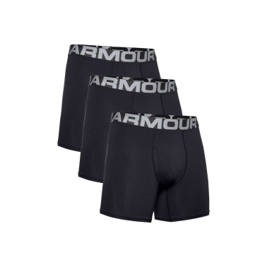 UNDER ARMOUR CHARGED COTTON 6IN 3PACK 1363617-001 Μαύρο