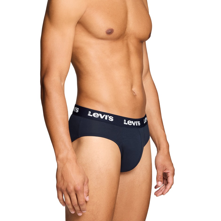 Ανδρικά Εσώρουχα Σλιπ Μπλε - Levi's Men Solid Basic Brief 2Pack