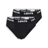Ανδρικά Εσώρουχα Μαύρα - Levi's Men Repeat Logo Brief 2Pack Εικόνα 