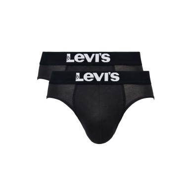 LEVI'S MEN SOLID BASIC BRIEF 2P 37149-0803-JET BLACK Black