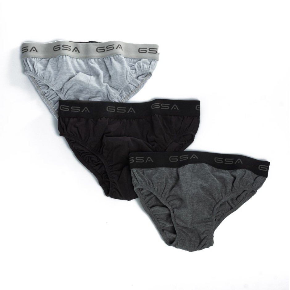 GSA MEN'S BRIEF 3PACK 17-1206-06 Coal
