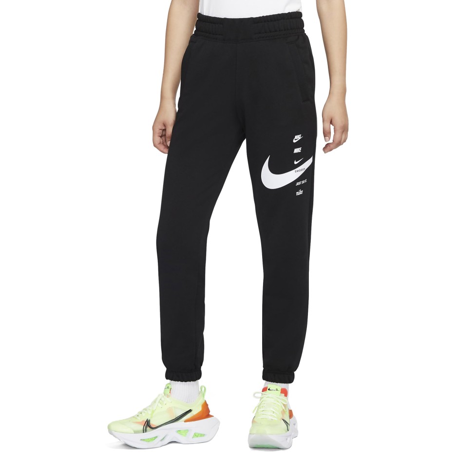NIKE W NSW SWSH PANT FLC BB CU5631-011 Μαύρο