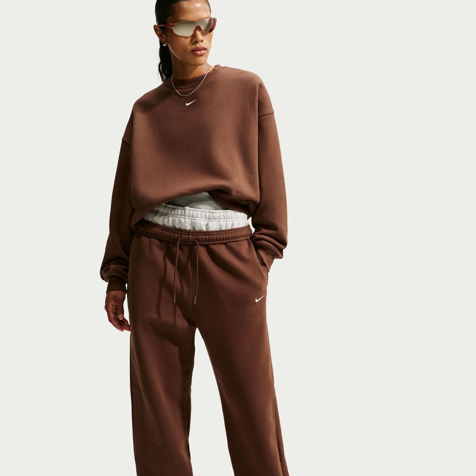 Women's Pants Brown - Nike Studio Fleece Medium Weight