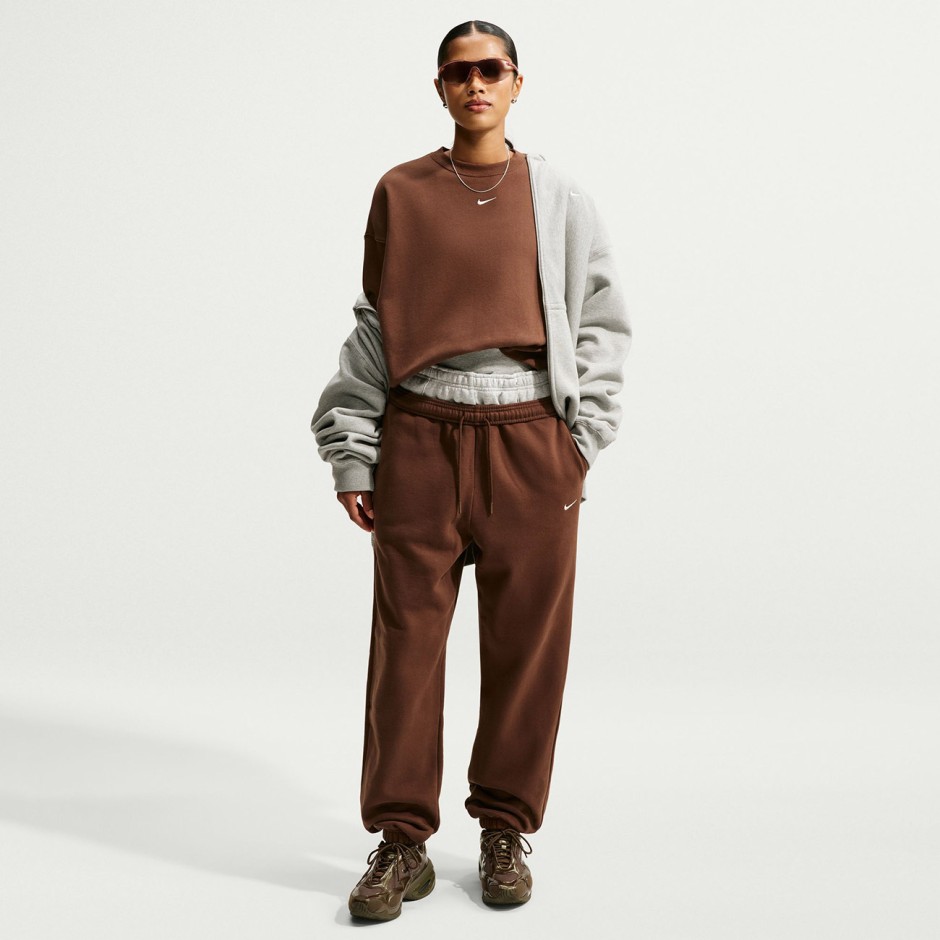 Women's Pants Brown - Nike Studio Fleece Medium Weight