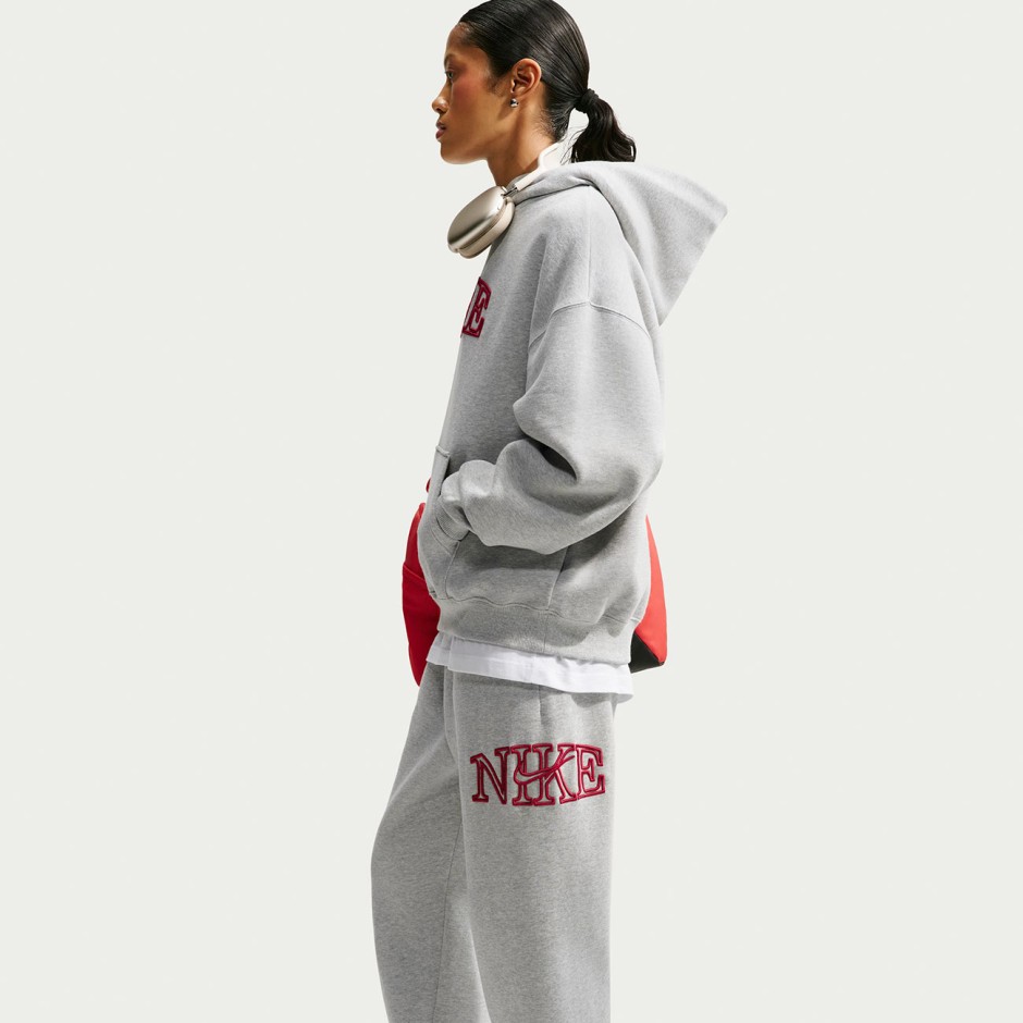 Γυναικεία Φόρμα Γκρι - Nike Studio Fleece Medium Weight 'Graphic Pack'