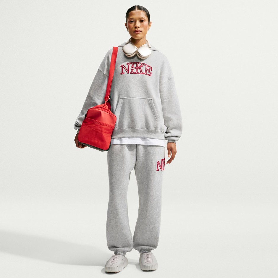 Γυναικεία Φόρμα Γκρι - Nike Studio Fleece Medium Weight 'Graphic Pack'