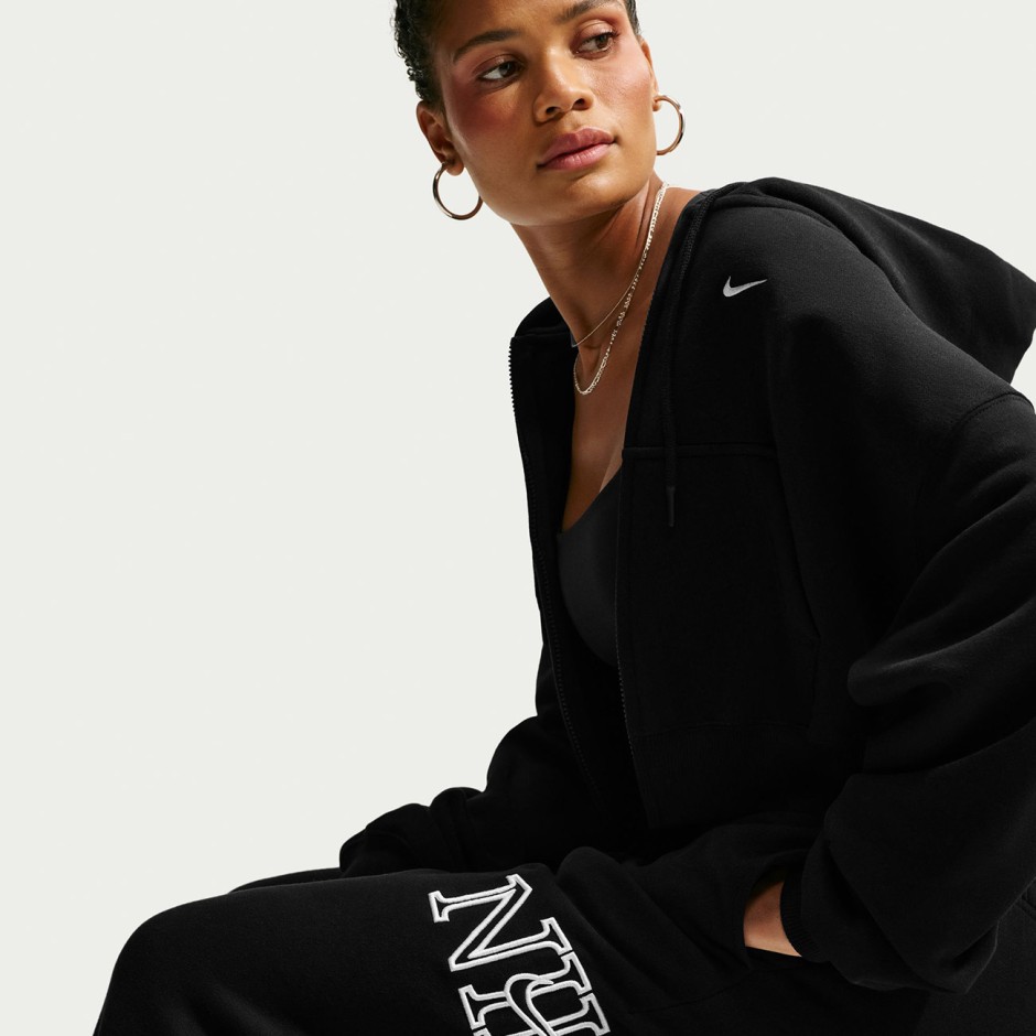Γυναικεία Φόρμα Μαύρη - Nike Studio Fleece Medium Weight 'Graphic Pack'