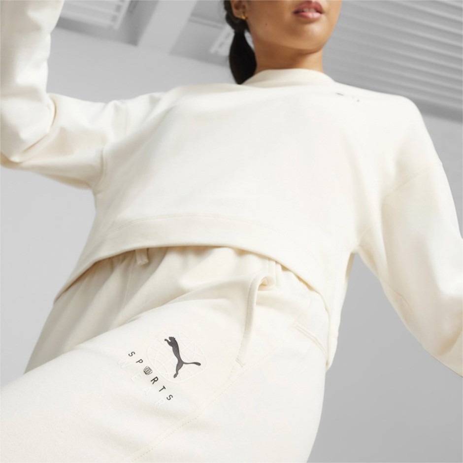 Puma Better Sportswear Εκρού - Γυναικείο Παντελόνι Φόρμα Με Λάστιχο