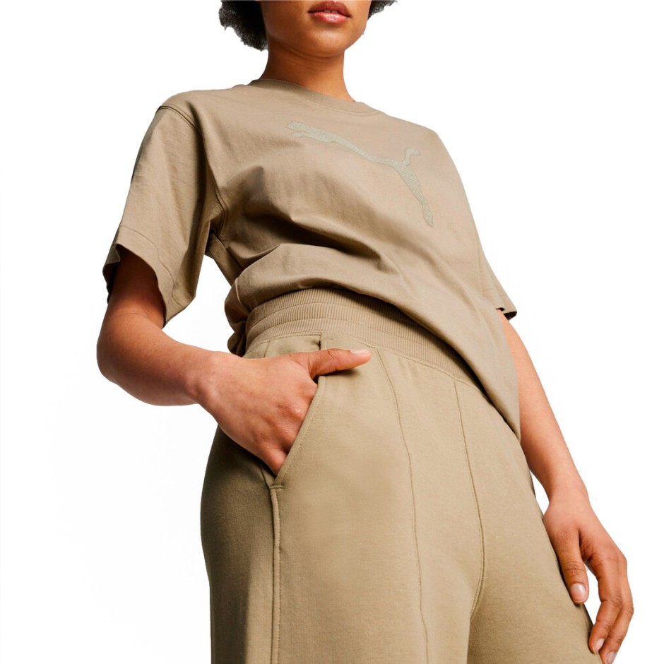 Γυναικεία Φόρμα Μπεζ - Puma Her High Waist Straight Leg