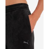 PUMA ESS ELEVATED VELOUR RIB STRAIGHT LEG PANT 688108-01 Black Image 1