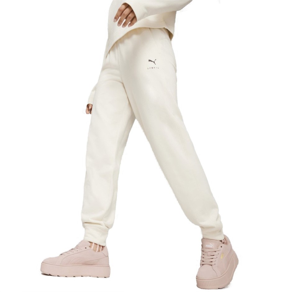 PUMA BETTER SPORTSWEAR HIGH-WAIST SWEATPANTS CL 679010-99 Ecru