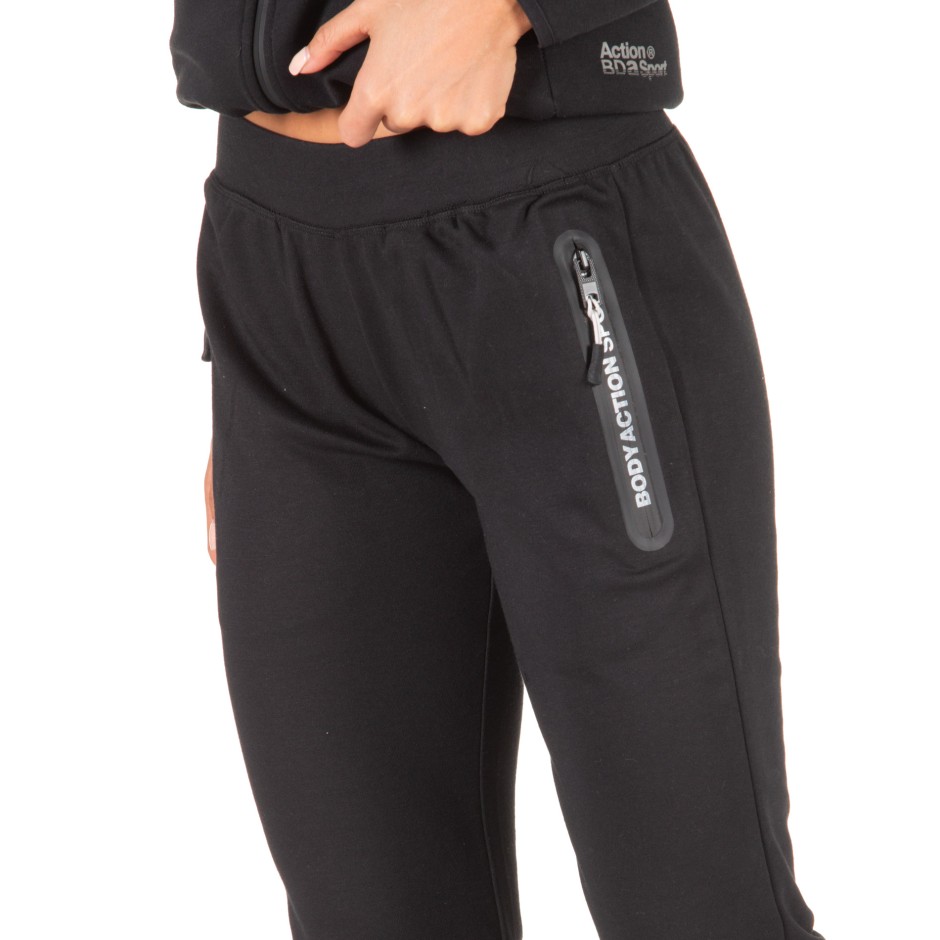 BODY ACTION GYM TECH JOGGERS 021951-01-01 Μαύρο