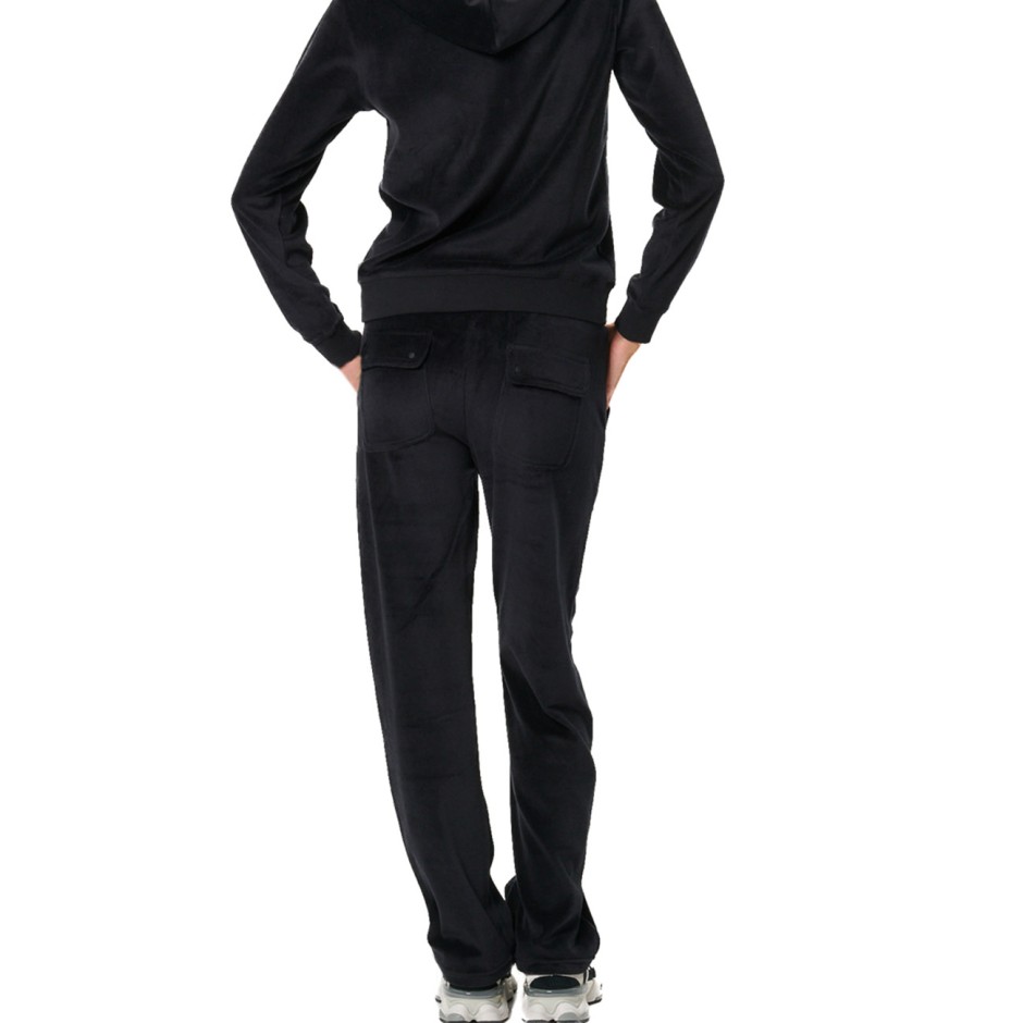 Γυναικεία Φόρμα Μαύρη - Body Action Basic Velour