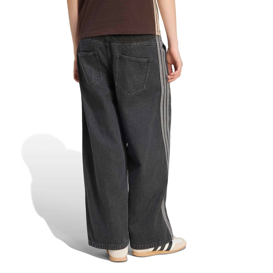 Women's Jeans Black - adidas Sportswear Stadium Washed Denim Loose Fit