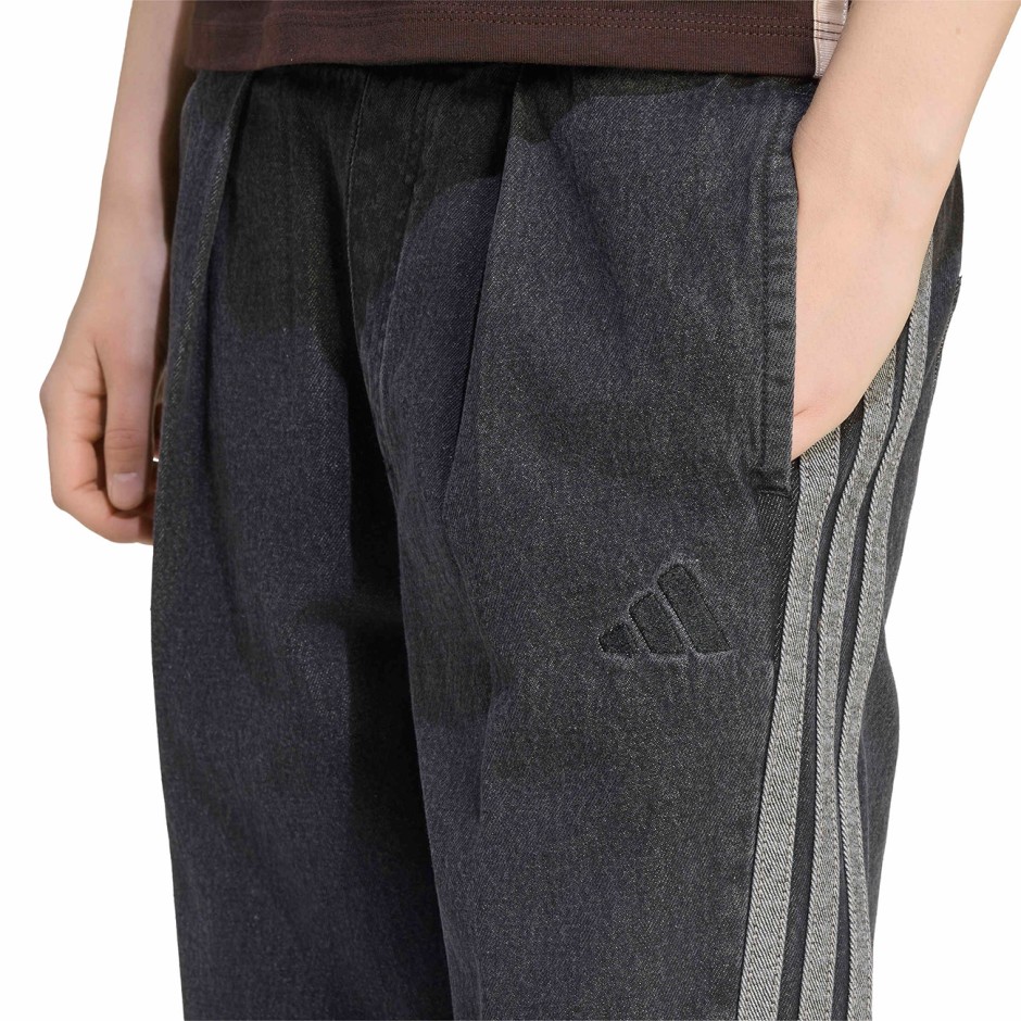 Women's Jeans Black - adidas Sportswear Stadium Washed Denim Loose Fit