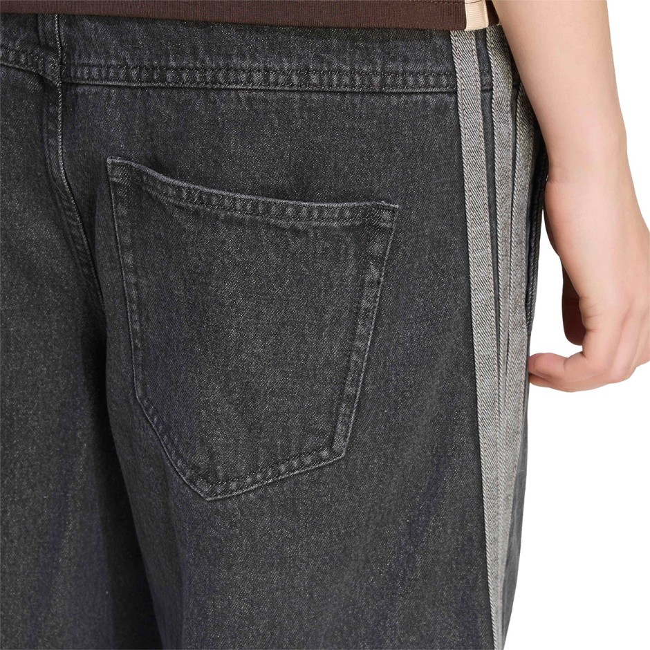 Women's Jeans Black - adidas Sportswear Stadium Washed Denim Loose Fit