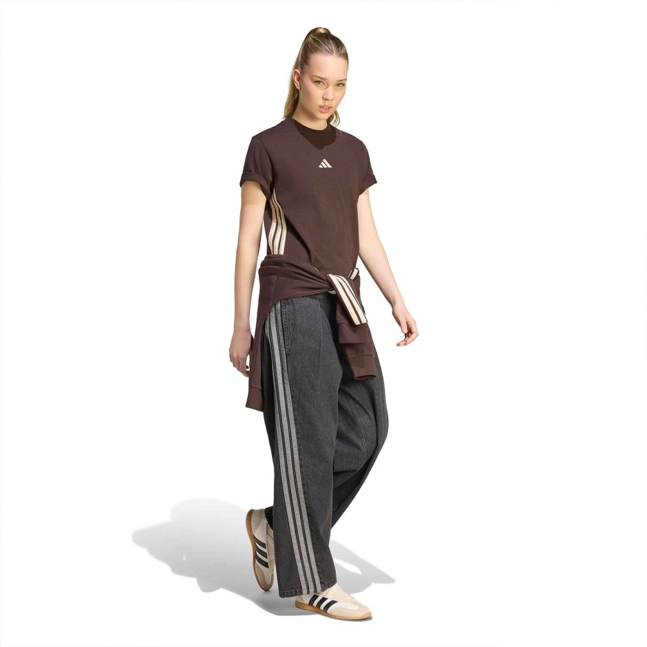 Women's Jeans Black - adidas Sportswear Stadium Washed Denim Loose Fit