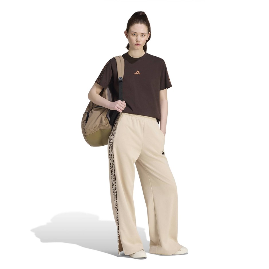 Women's Pants Beige - adidas Sportswear Seasonal Essentials Animal Print 3-Stripes