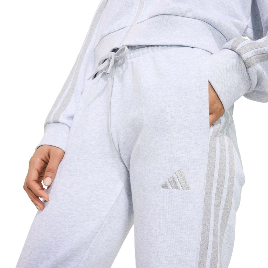 Γυναικεία Φόρμα Γκρι - adidas Sportswear Essentials 3-Stripes French Terry Cuffed
