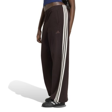 Γυναικεία Φόρμα Καφέ - adidas Sportswear KIT 3-Stripes Wide