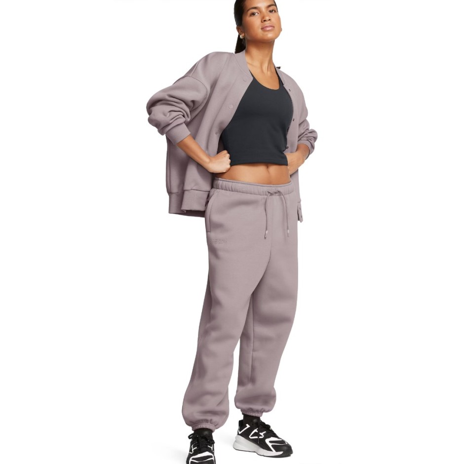 Γυναικεία Φόρμα Γκρι - Under Armour Icon Fleece Oversized Wordmark