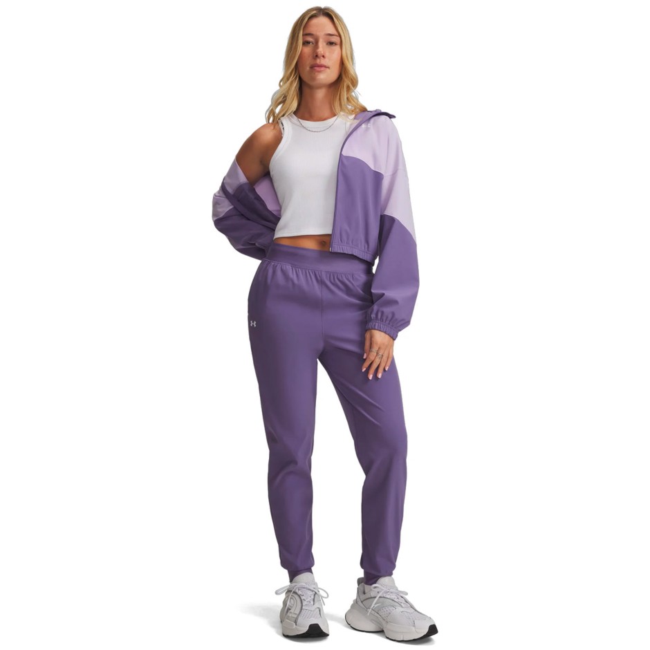 Γυναικεία Φόρμα Προπόνησης Μωβ - Under Armour Rival High-Rise Woven