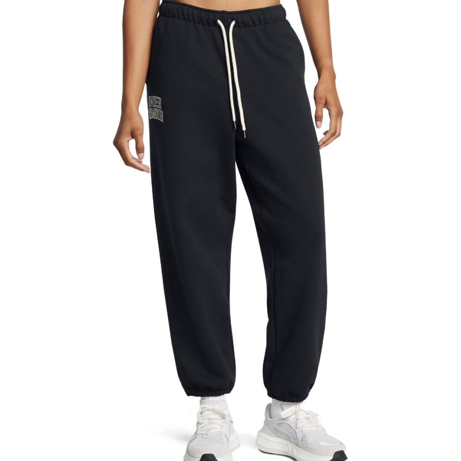 Γυναικεία Φόρμα Μαύρη - Under Armour Icon Heavyweight Terry Oversized