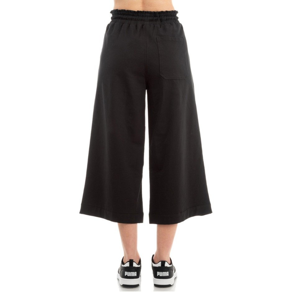 BE:NATION TERRY CROPPED WIDE LEG PANT 02112401-01 Black