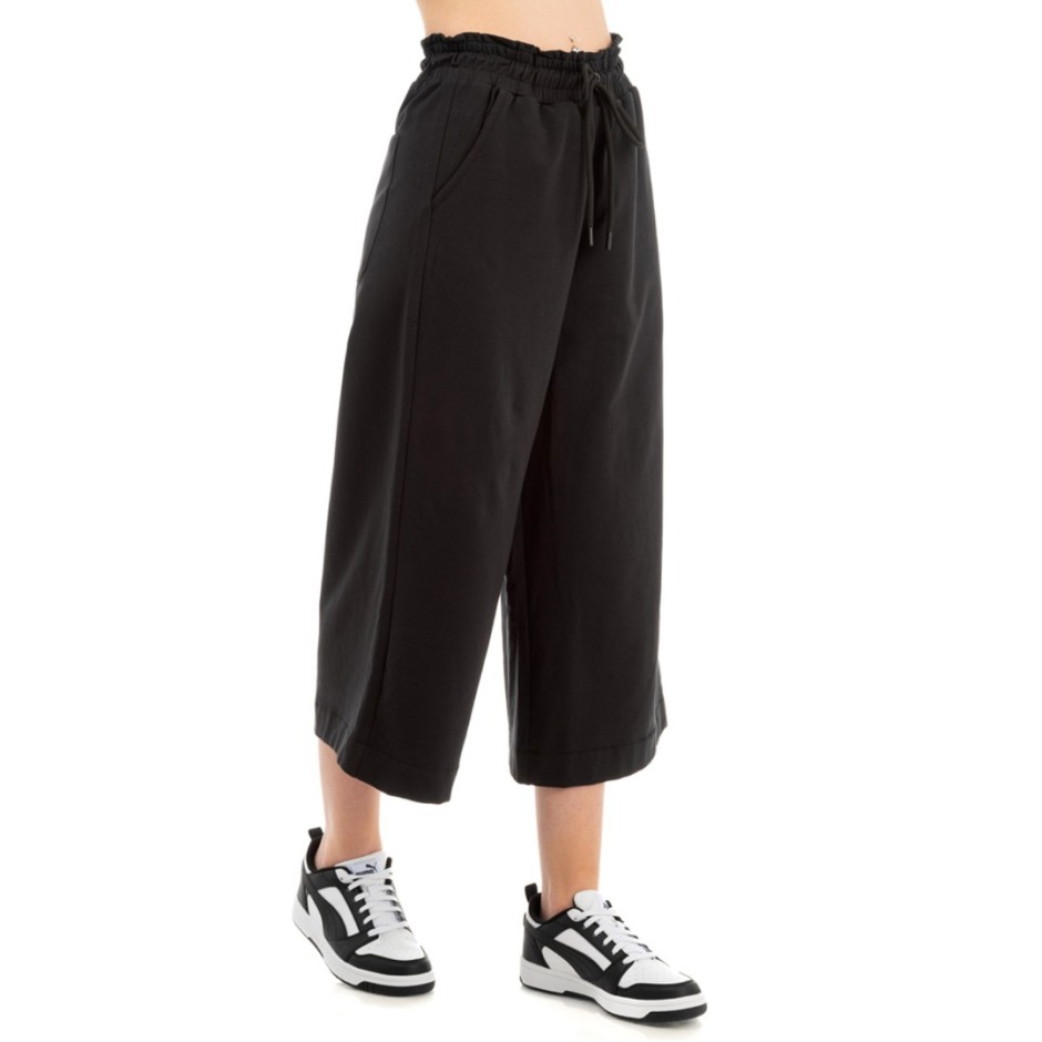BE:NATION TERRY CROPPED WIDE LEG PANT 02112401-01 Black